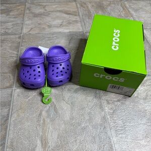Iconic Comfort Class Crocs Purple Insulated TD Girls Shoe Size 5c 206990-5AJ NWT